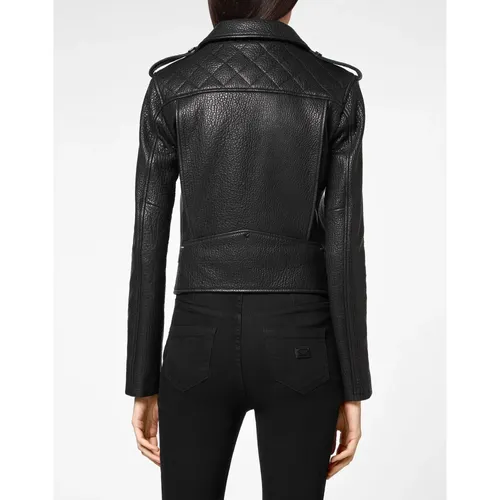 Jackets > Leather Jackets - - Philipp Plein - Modalova