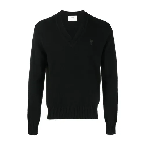 Knitwear > V-neck Knitwear - - Ami Paris - Modalova