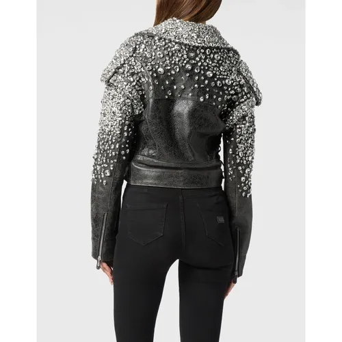 Jackets > Leather Jackets - - Philipp Plein - Modalova