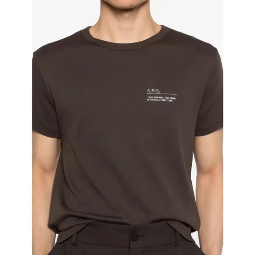 A.p.c. - Tops > T-Shirts - Brown - A.p.c. - Modalova