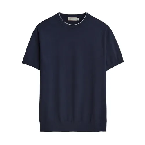 Canali - Tops > T-Shirts - Blue - Canali - Modalova