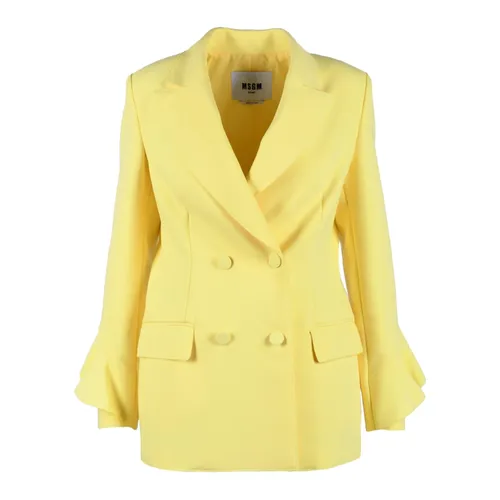 Msgm - Jackets > Blazers - Yellow - Msgm - Modalova