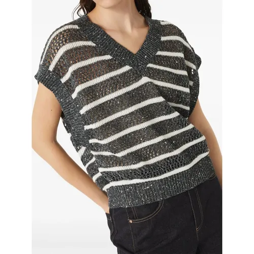 Knitwear > V-neck Knitwear - - Brunello Cucinelli - Modalova