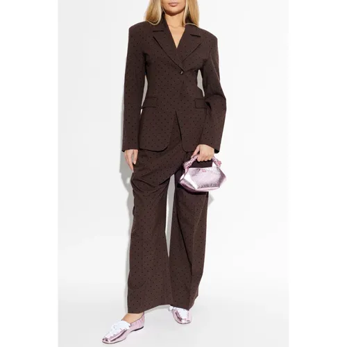 Ganni - Jackets > Blazers - Brown - Ganni - Modalova