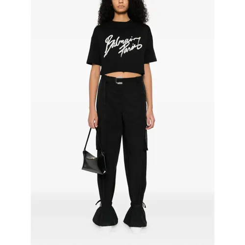 Balmain - Tops > T-Shirts - Black - Balmain - Modalova