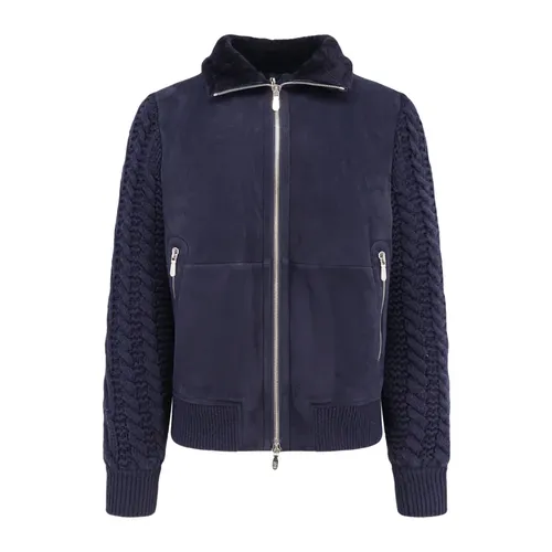 Jackets > Leather Jackets - - Brunello Cucinelli - Modalova