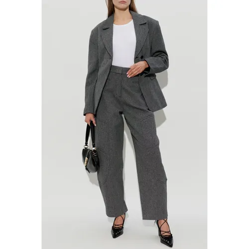 Ganni - Jackets > Blazers - Gray - Ganni - Modalova