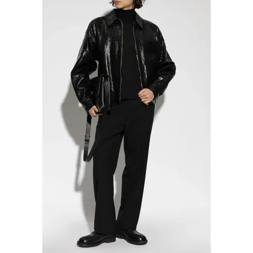 Jackets > Leather Jackets - - Versace - Modalova