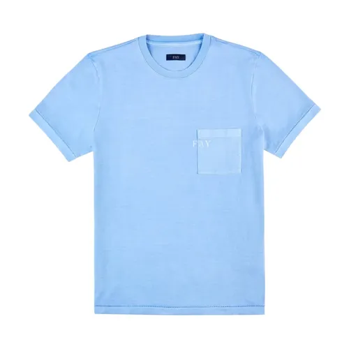 Fay - Tops > T-Shirts - Blue - Fay - Modalova