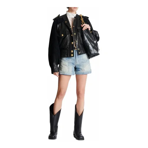 Jackets > Leather Jackets - - Balmain - Modalova