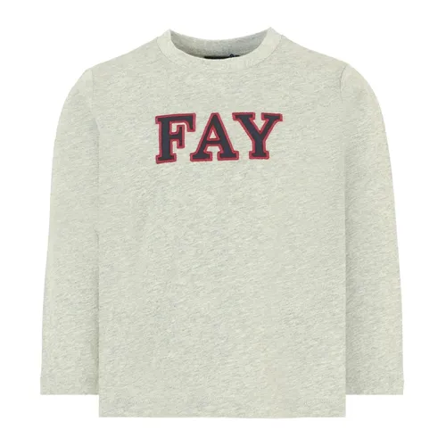 Fay - Tops > T-Shirts - Gray - Fay - Modalova