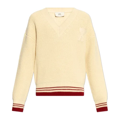 Knitwear > V-neck Knitwear - - Ami Paris - Modalova