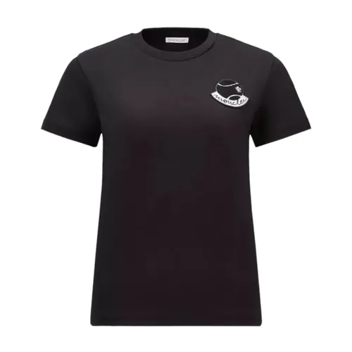 Moncler - Tops > T-Shirts - Black - Moncler - Modalova