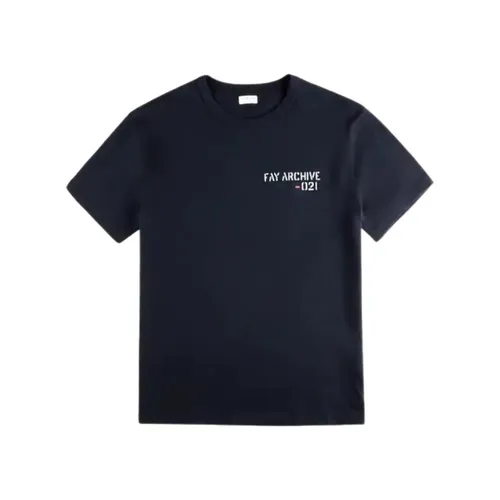 Fay - Tops > T-Shirts - Blue - Fay - Modalova
