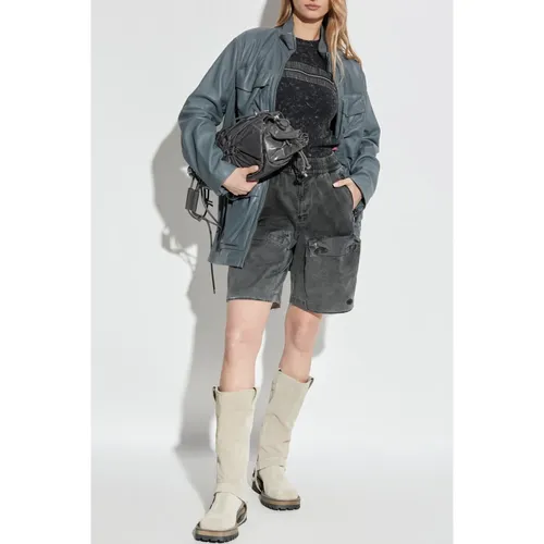Jackets > Leather Jackets - - Diesel - Modalova