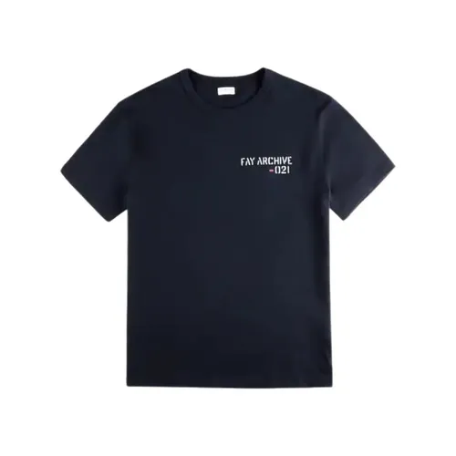 Fay - Tops > T-Shirts - Blue - Fay - Modalova
