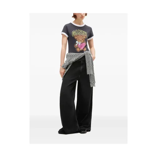 Ganni - Tops > T-Shirts - Gray - Ganni - Modalova