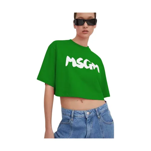 Msgm - Tops > T-Shirts - Green - Msgm - Modalova
