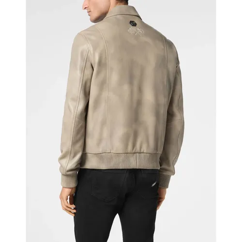 Jackets > Leather Jackets - - Philipp Plein - Modalova
