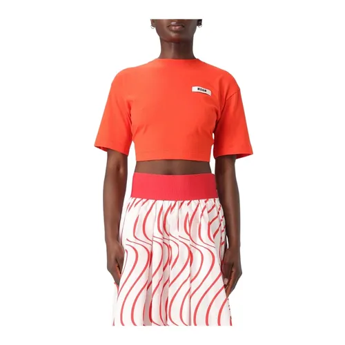 Msgm - Tops > T-Shirts - Red - Msgm - Modalova