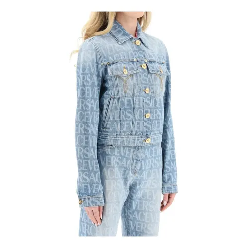 Jackets > Denim Jackets - - Versace - Modalova
