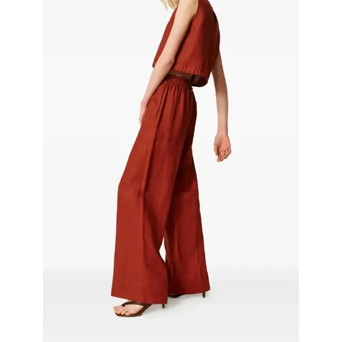 Trousers > Wide Trousers - - Twinset - Modalova