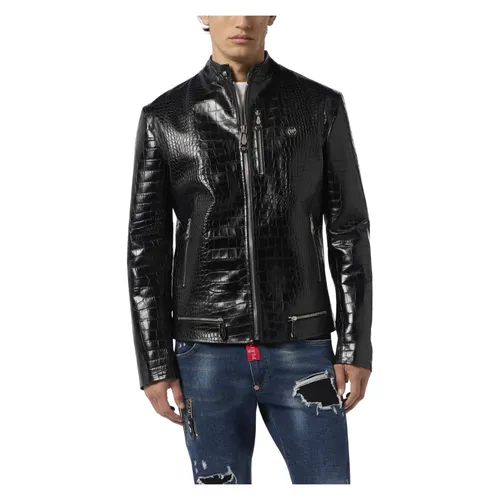 Jackets > Leather Jackets - - Philipp Plein - Modalova