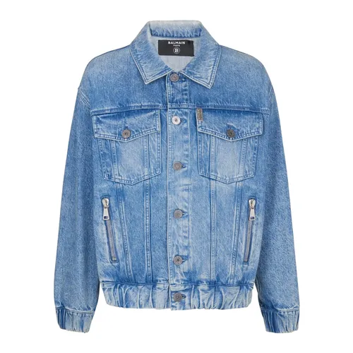 Jackets > Denim Jackets - - Balmain - Modalova