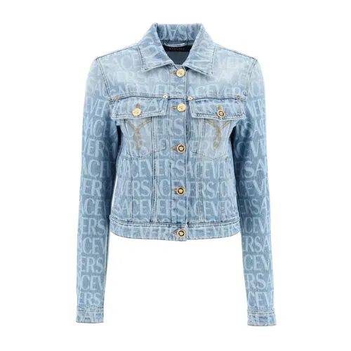 Jackets > Denim Jackets - - Versace - Modalova