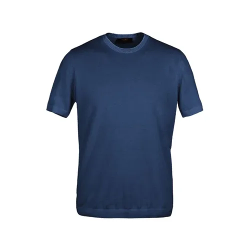 Moorer - Tops > T-Shirts - Blue - Moorer - Modalova