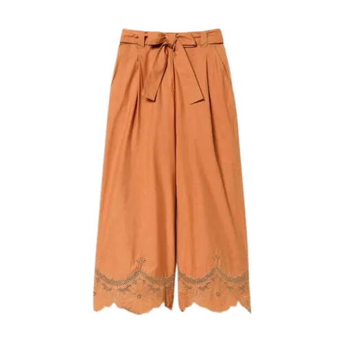 Trousers > Cropped Trousers - - Twinset - Modalova