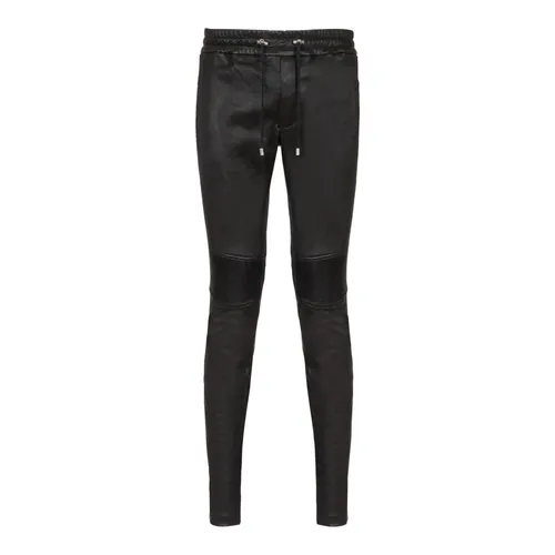 Trousers > Leather Trousers - - Balmain - Modalova