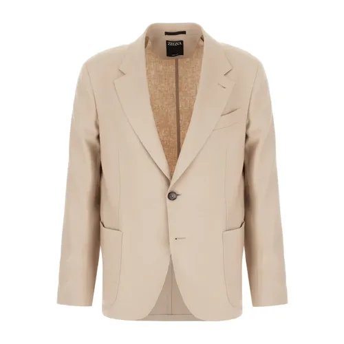 Zegna - Jackets > Blazers - Beige - Zegna - Modalova