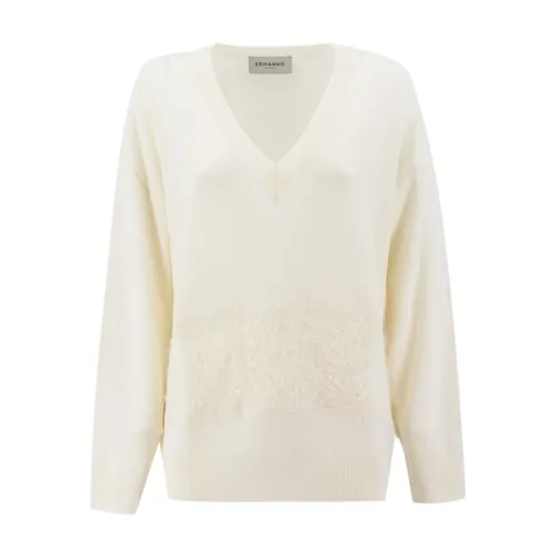 Knitwear > V-neck Knitwear - - Ermanno Scervino - Modalova