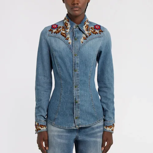 Blouses & Shirts > Denim Shirts - - Roberto Cavalli - Modalova