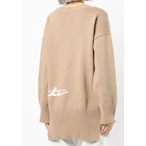 Knitwear > Long Knitwear - - Off White - Modalova