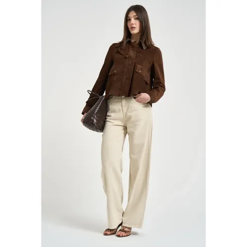 Jackets > Leather Jackets - - Bazar Deluxe - Modalova