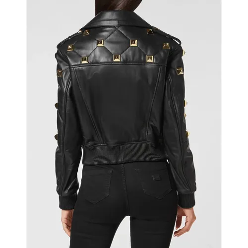 Jackets > Leather Jackets - - Philipp Plein - Modalova