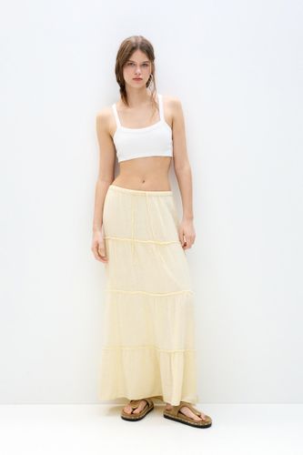 Jupe Midi Color Block Volants - Pull&Bear - Modalova