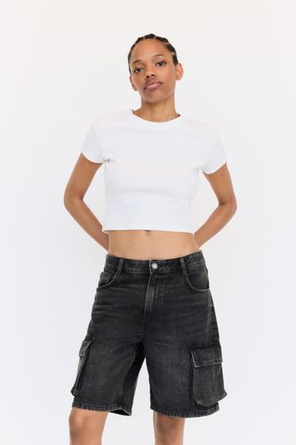 Bermuda En Jean Cargo - Pull&Bear - Modalova