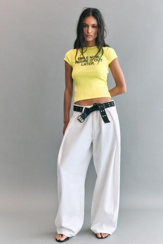 T-Shirt Smiley Inscription - Pull&Bear - Modalova