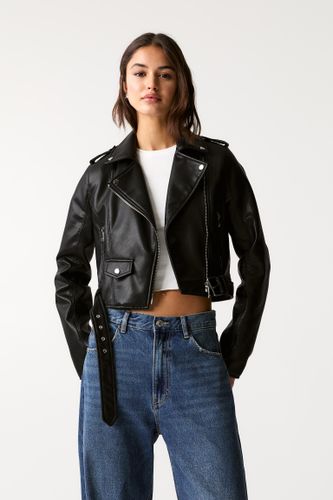 Blouson Style Motard En Similicuir - Pull&Bear - Modalova