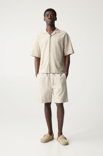 Short Jogging À Rayures En Lin - Pull&Bear - Modalova