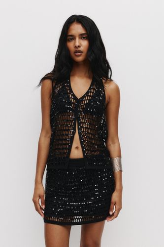 Top Encolure Américaine Crochet Paillettes - Pull&Bear - Modalova