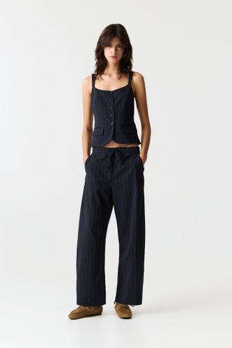 Pantalon Barrel À Rayures - Pull&Bear - Modalova