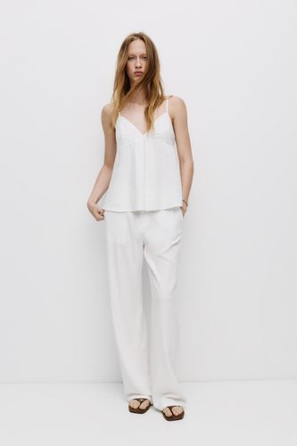 Pantalon En Lin - Pull&Bear - Modalova