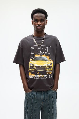 T-Shirt Stwd Voiture Jaune - Pull&Bear - Modalova