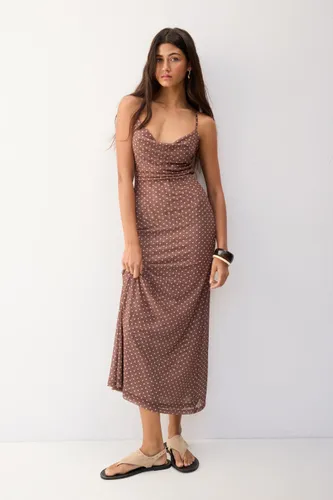 Robe Midi Tulle Pois - Pull&Bear - Modalova