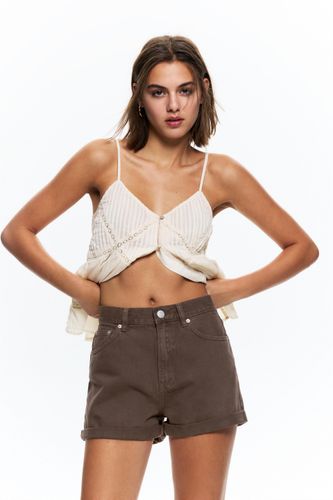 Short Mom Denim Revers - Pull&Bear - Modalova