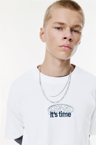 T-Shirt Stwd Broderie - Pull&Bear - Modalova